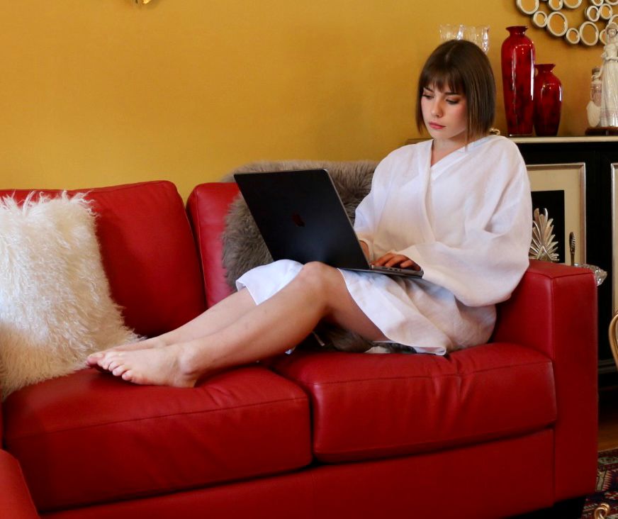 Sophia White Linen Robe