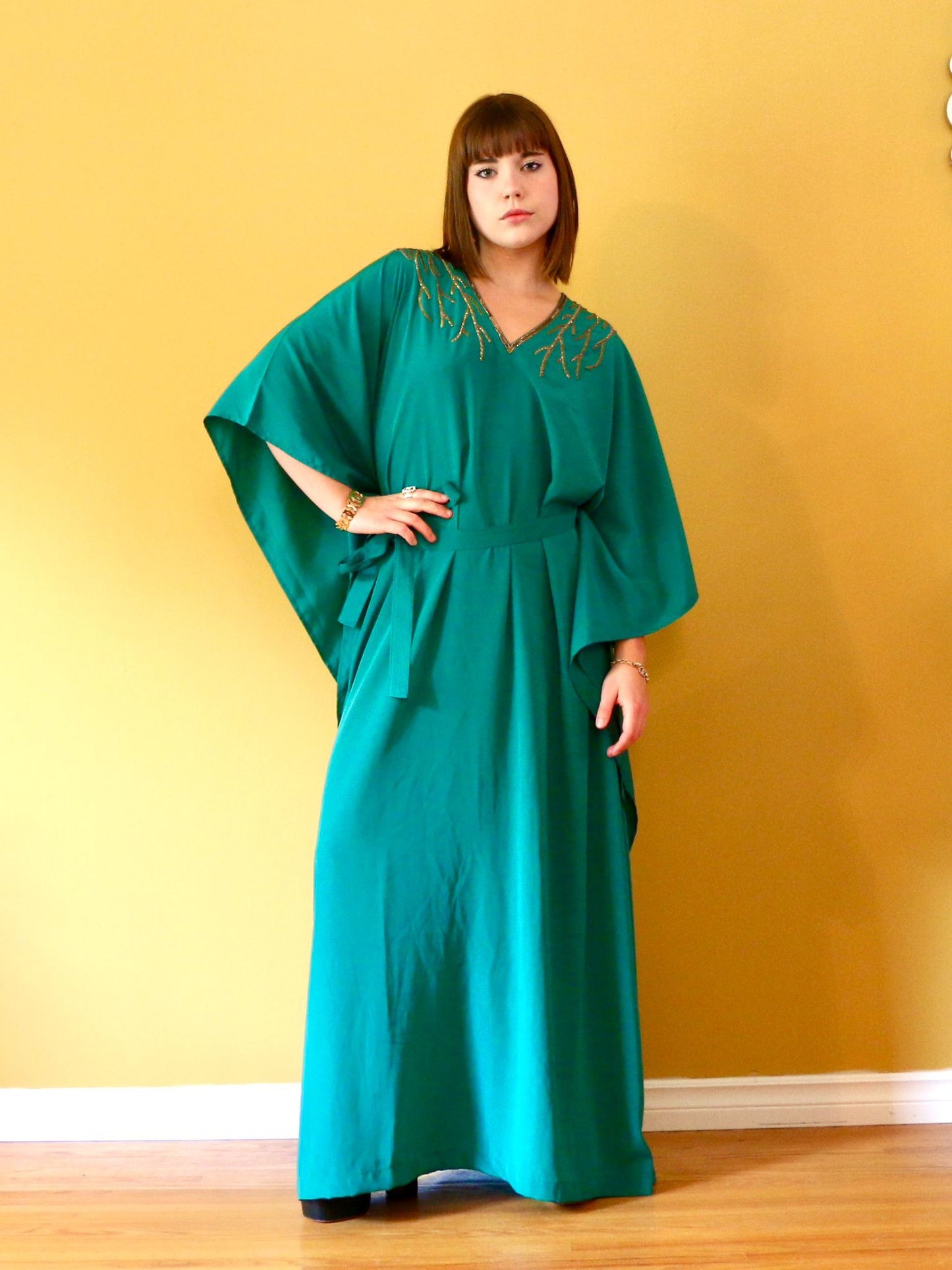 Camellia Silk Kaftan dress