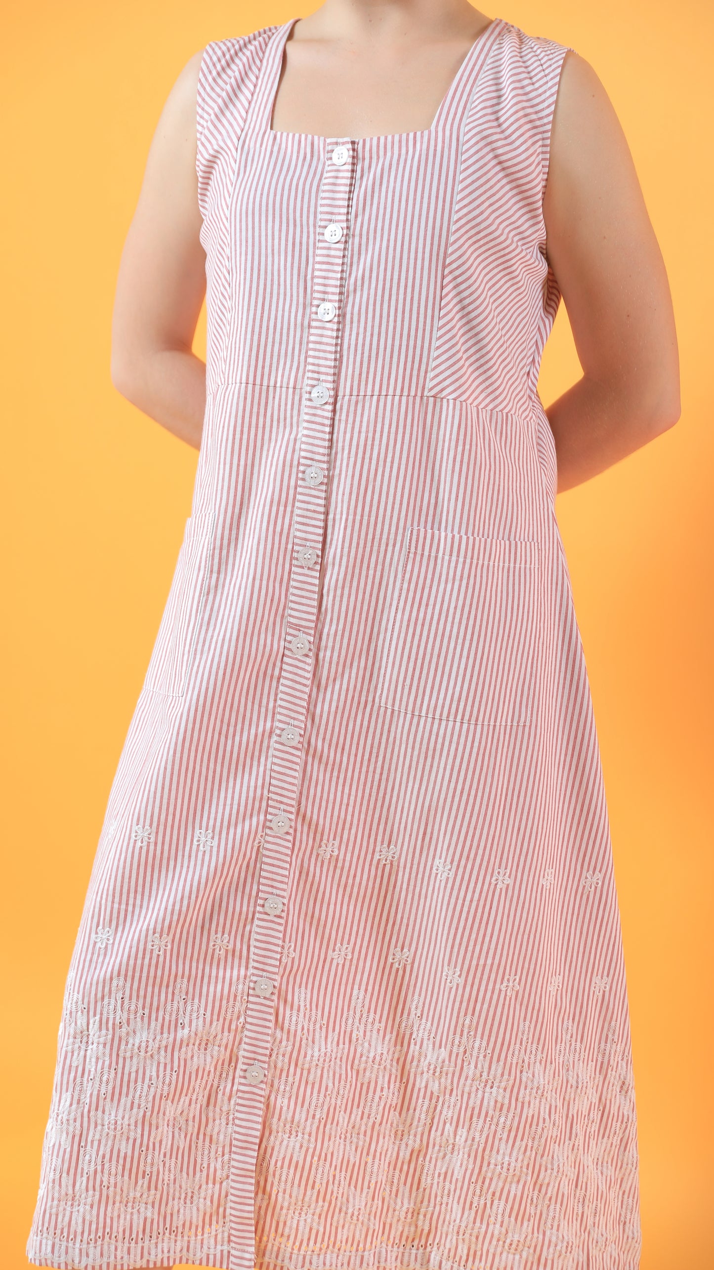 Sara Embroidered Cotton Linen Dress