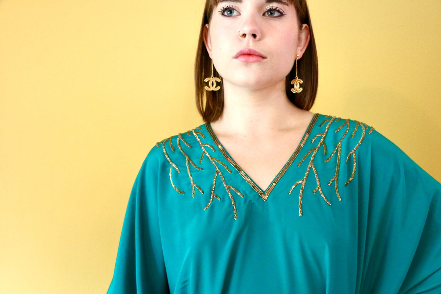 Camellia Silk Kaftan dress