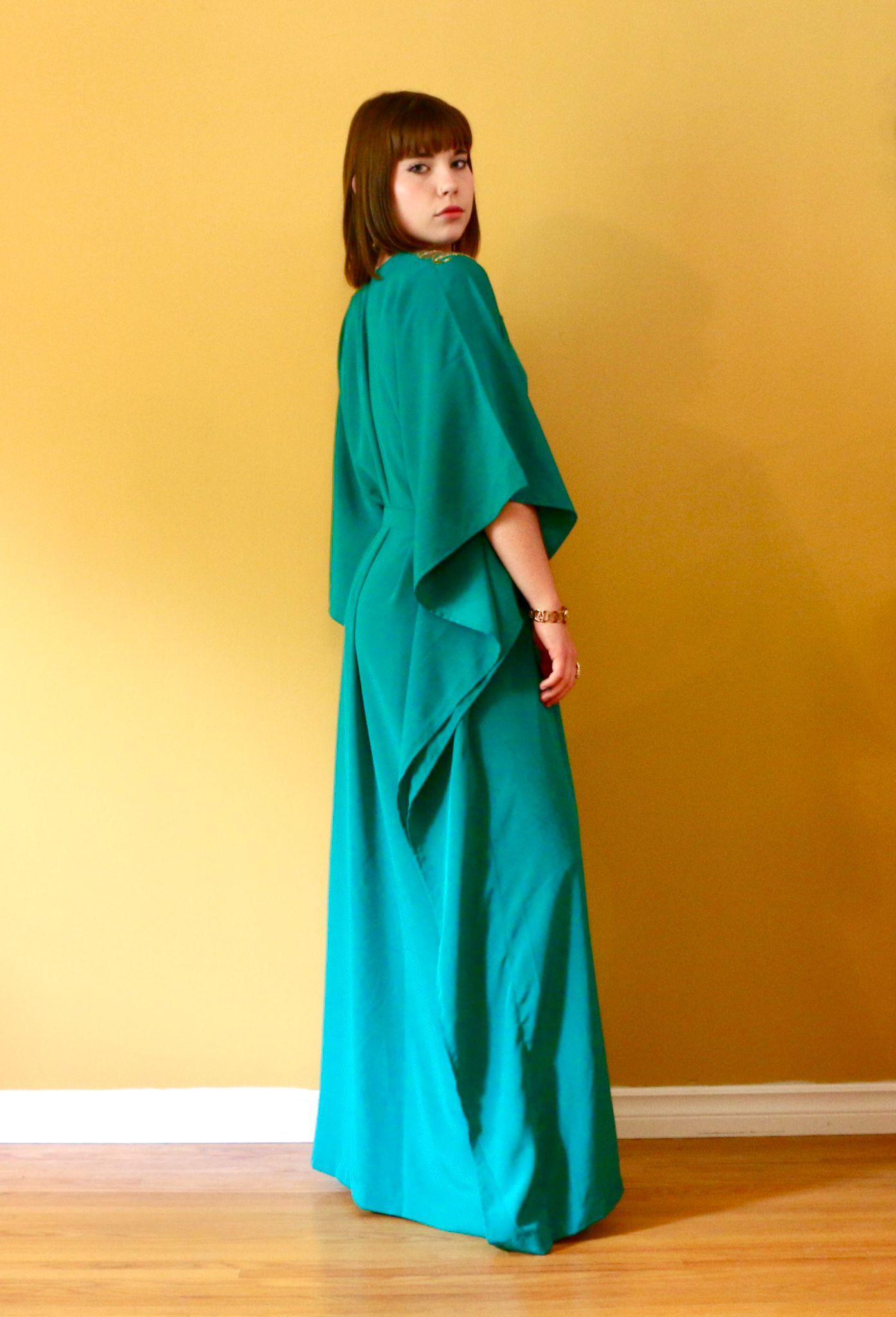 Camellia Silk Kaftan dress