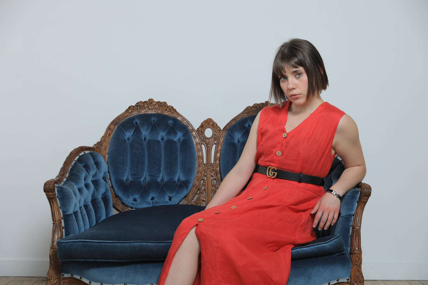 Daisy Button A Linen Dress