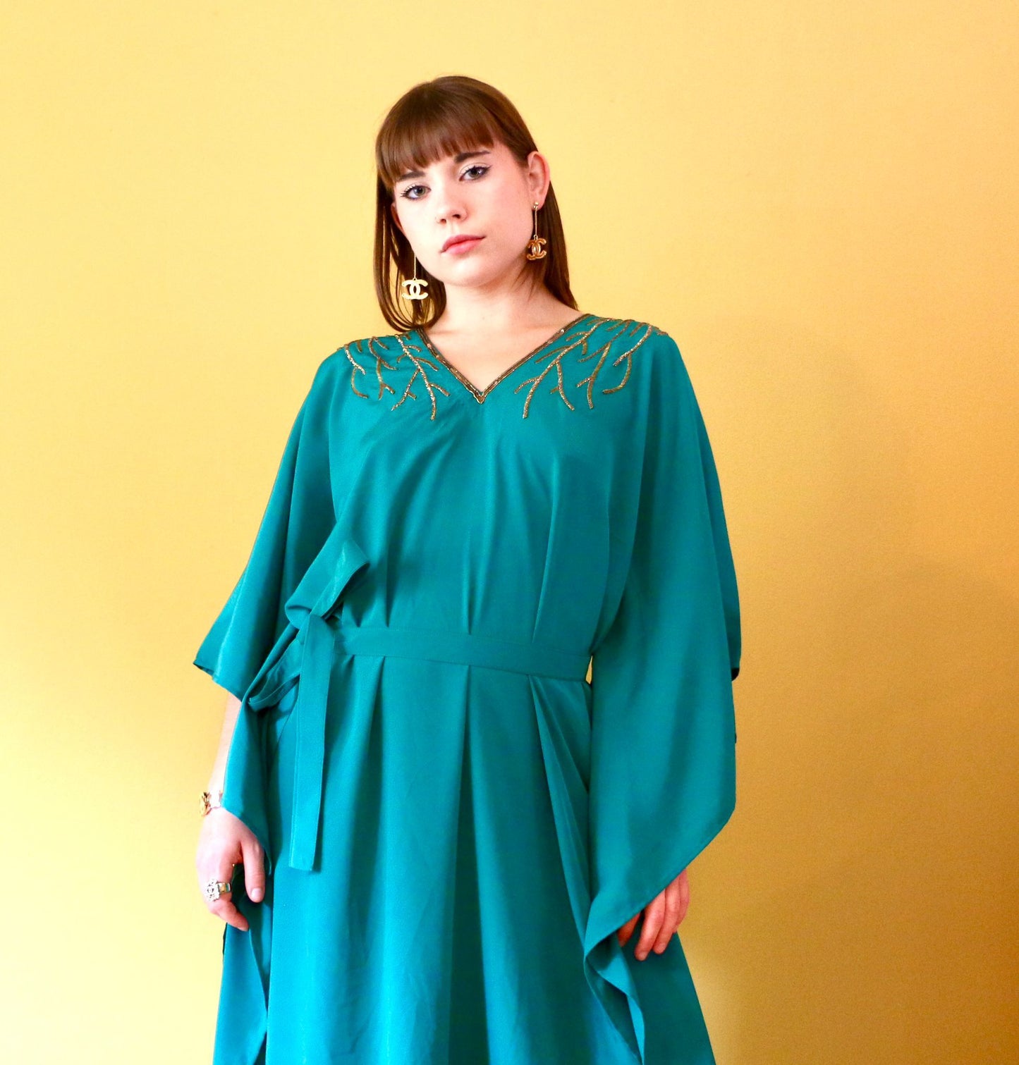 Camellia Silk Kaftan dress