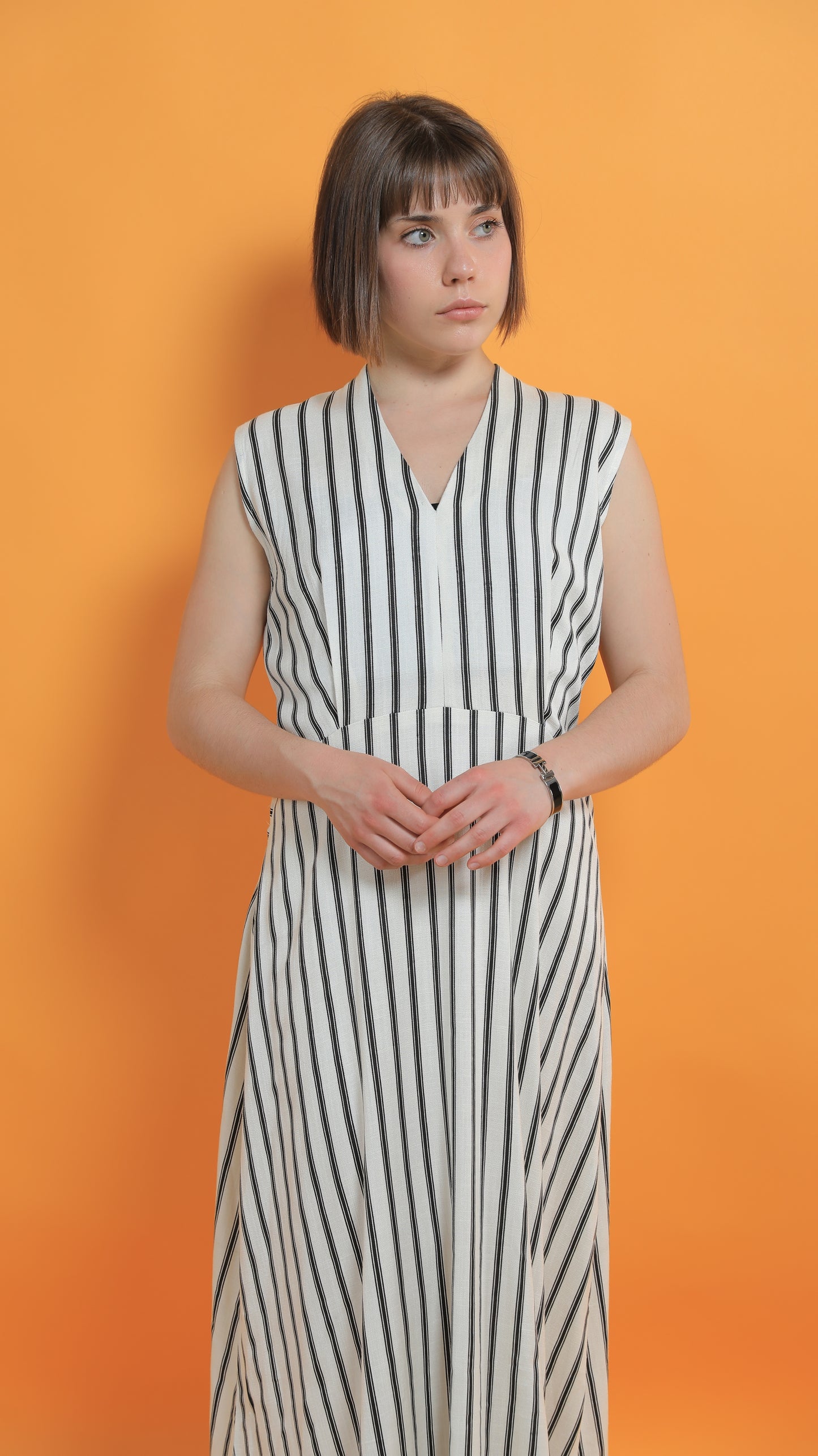 Kate Long Linen Dress with Bow