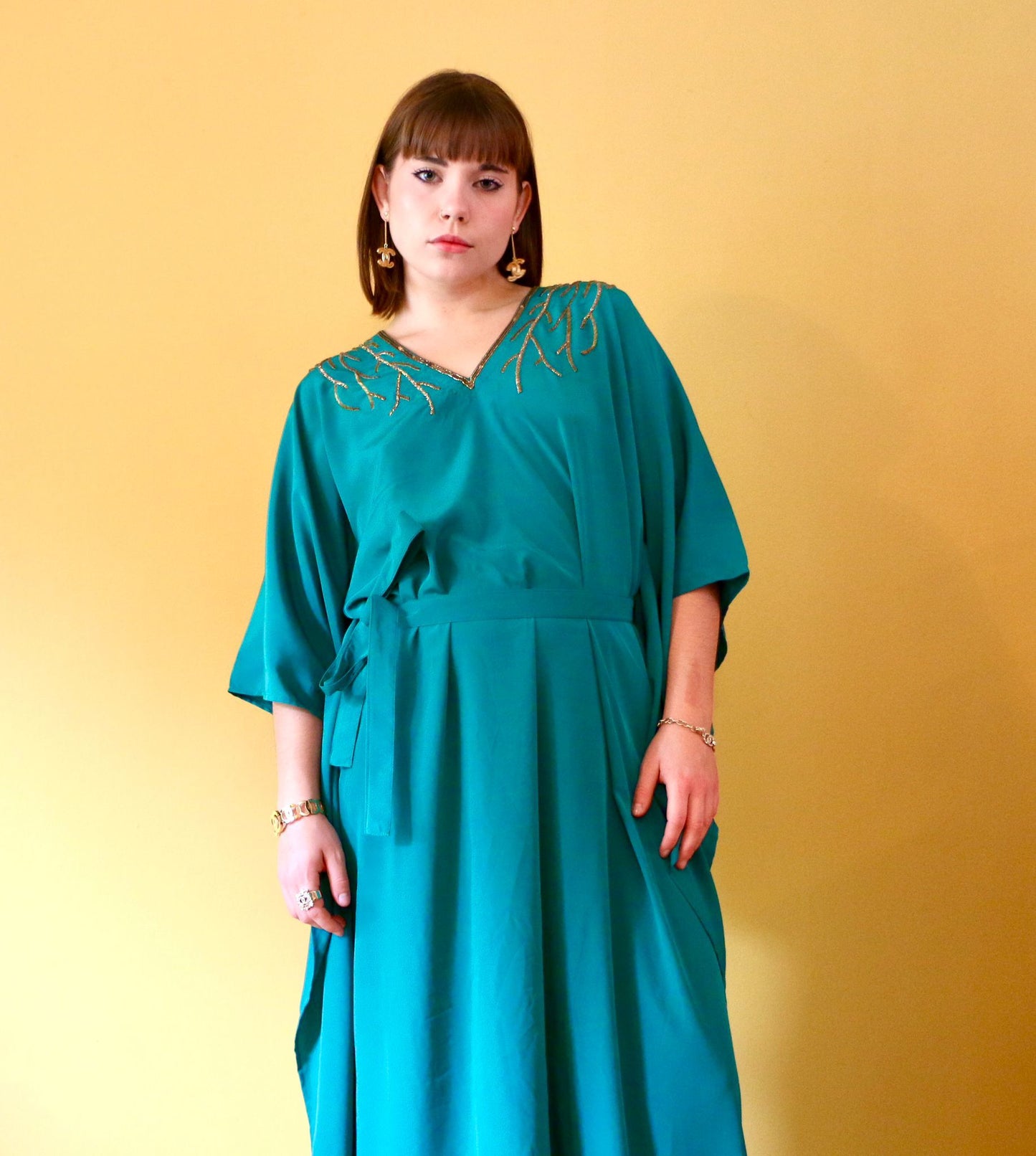 Camellia Silk Kaftan dress