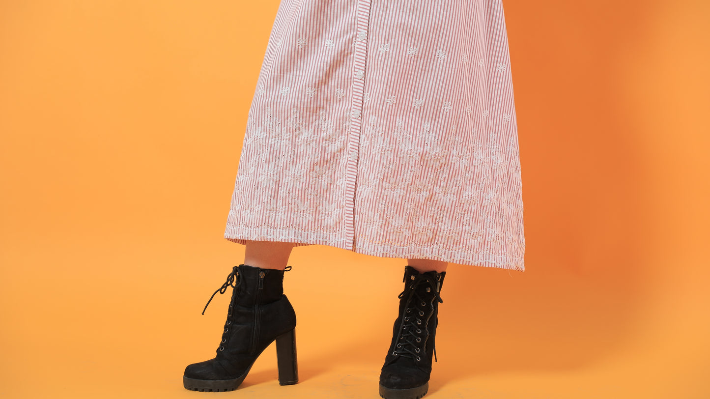 Sara Embroidered Cotton Linen Dress