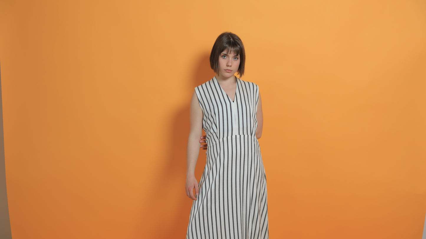 Kate Long Linen Dress with Bow