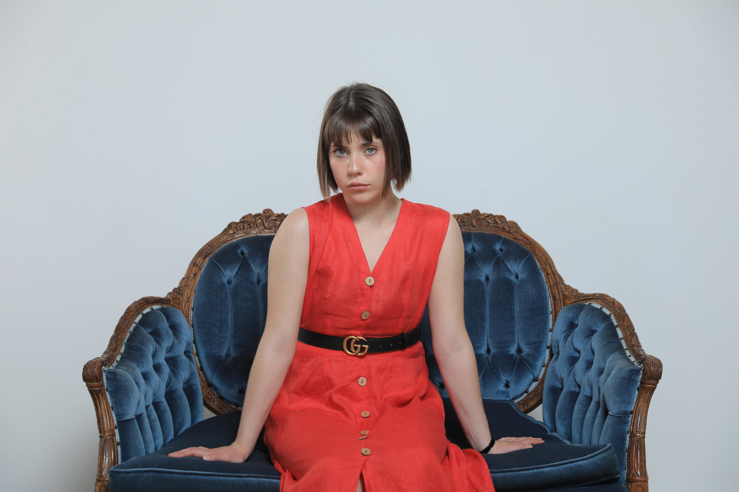 Daisy Button A Linen Dress