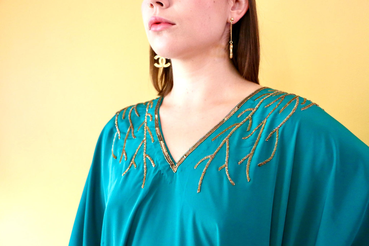 Camellia Silk Kaftan dress