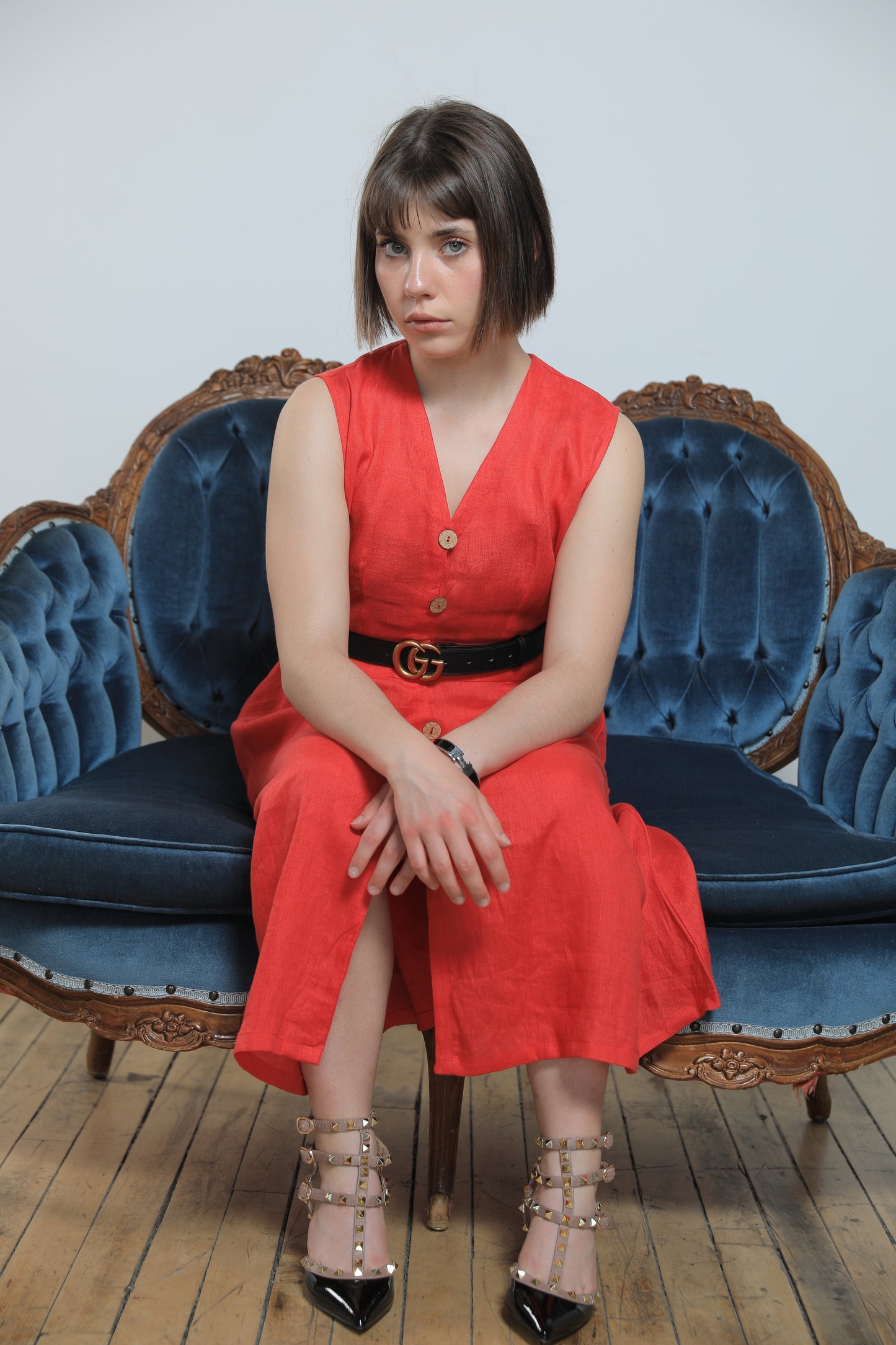 Daisy Button A Linen Dress