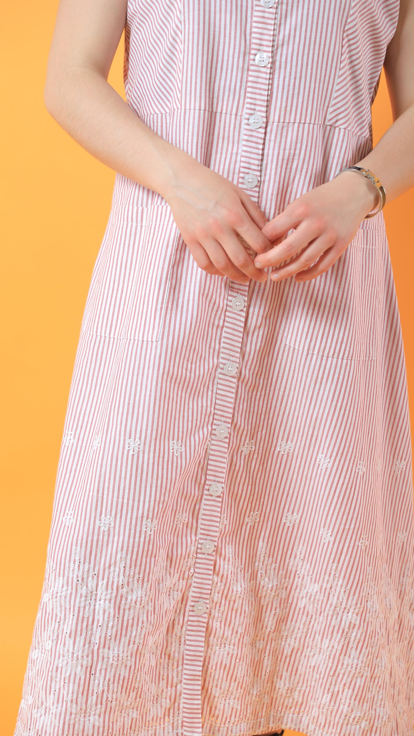 Sara Embroidered Cotton Linen Dress