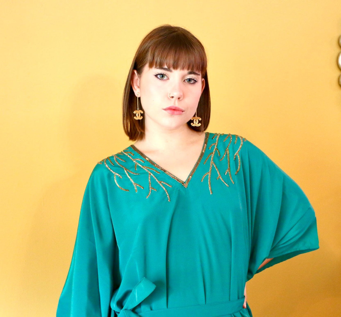 Camellia Silk Kaftan dress