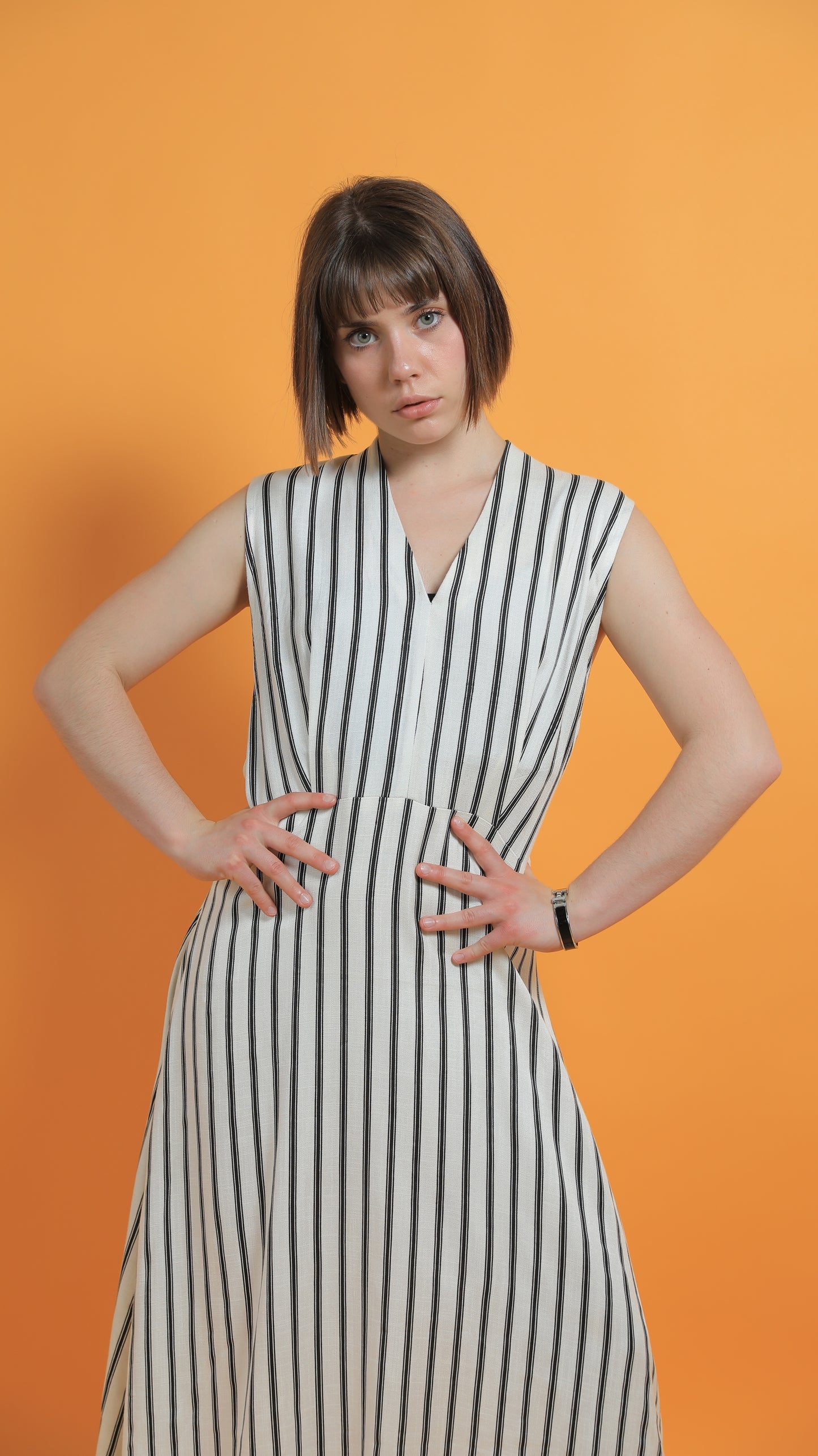 Kate Long Linen Dress with Bow