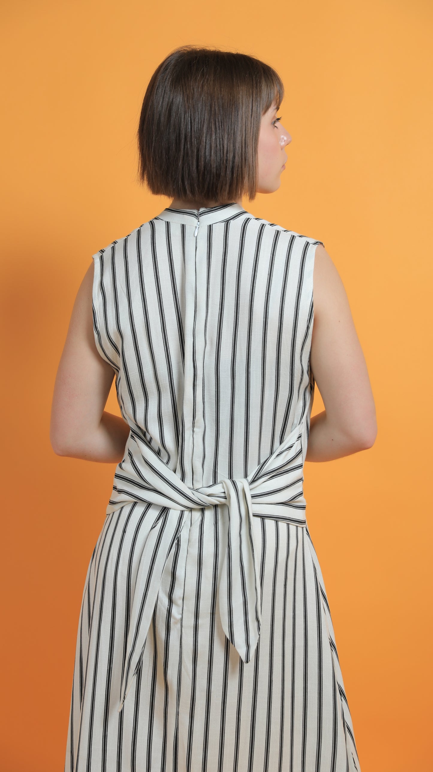 Kate Long Linen Dress with Bow