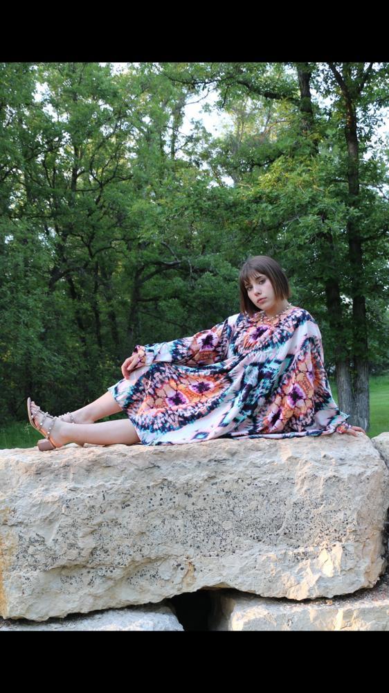 Eva Kaftan short dress