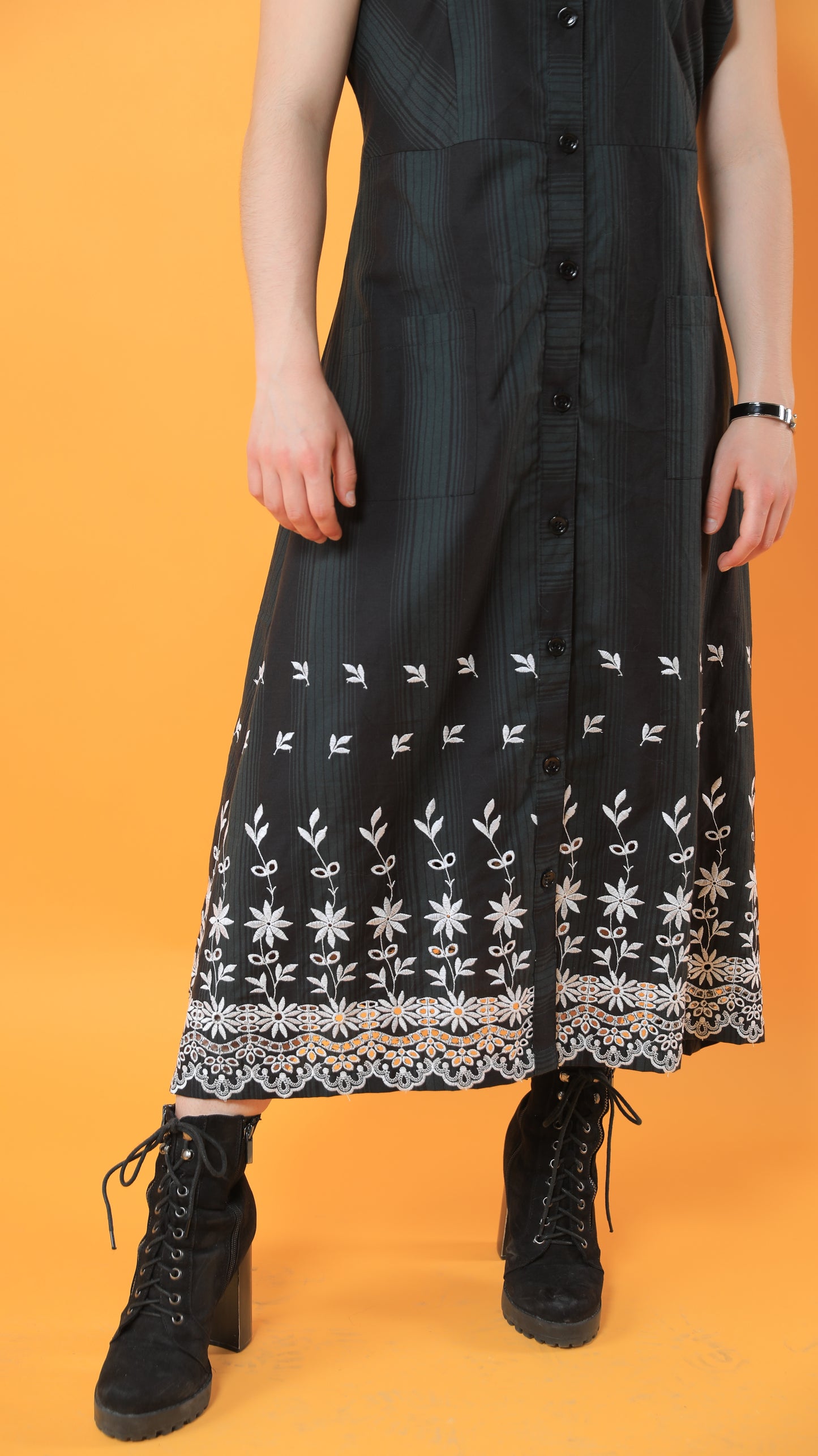 Sara Embroidered cotton Linen  Dress