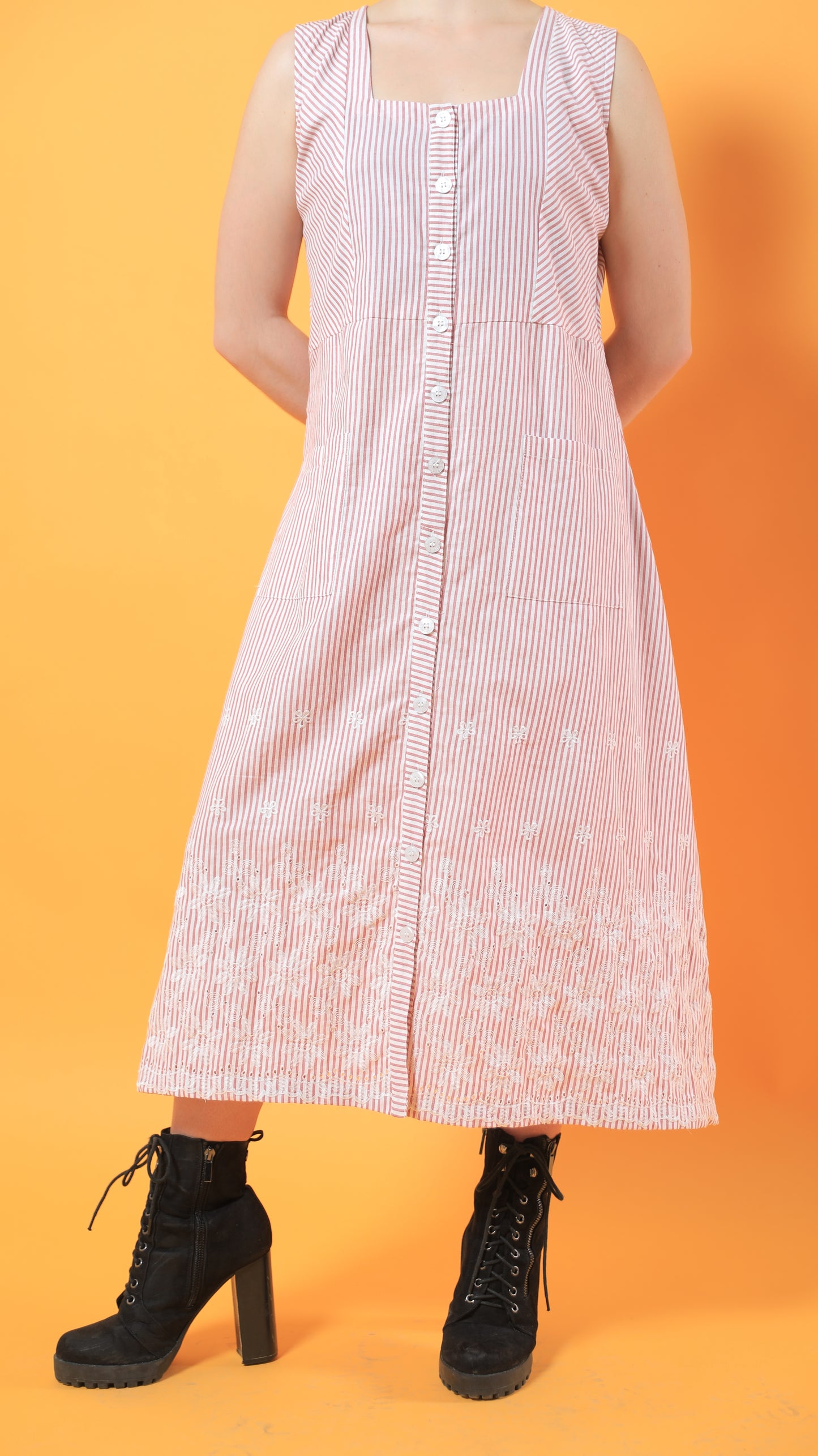 Sara Embroidered Cotton Linen Dress